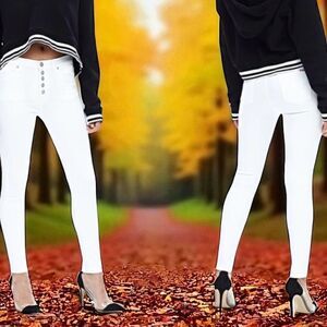 Nwt 28 Hudson Ciara High Rise Ankle Super Skinny white Jeans